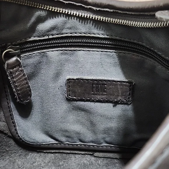 Frye Lucy Taupe Brown Gray Leather Shoulder Crossbody Purse Handbag Bag - Picture 13 of 13